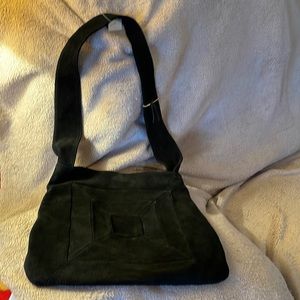 NWT black Suede Leather hobo bag by Lisa Loren